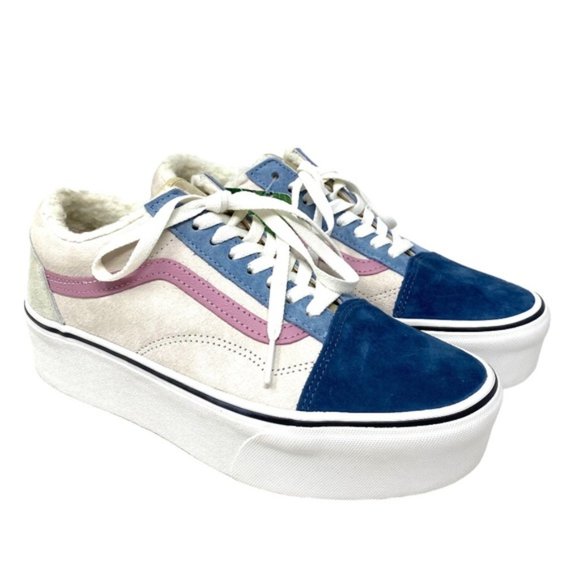 VANS Old Skool Platform For Women Sherpa Suede Multi Low Top Shoes VN0A7Q5MMUL - Picture 3 of 10